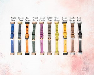 Leather Fitbit Luxe Band for Women: Personalized Thin Strap - Etsy