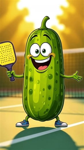 Cute Cucumber Dancing While Playing Tennis