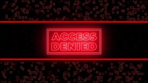 Download Access Denied Neon Sign Message on Red Tech Digital Background for free