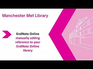 EndNote Online: Adding references manually