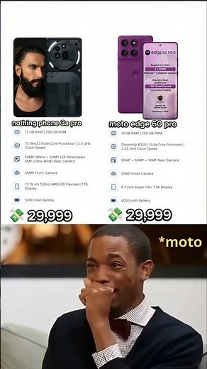 📱🔥 nothing phone 3a pro vs moto edge 60 pro comparison #phone #nothing #moto
