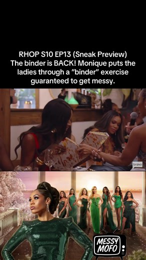 RHOP S10 EP13 (Sneak Preview)- The binder is BACK! Monique puts the ladies through a “binder” exercise guaranteed to get messy. Source: Bravo #RHOP #moniquesamuels #gizellebryant #fyp #realitytv
