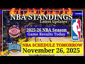 NBA Standings Today — November 25, 2025 | Full Game Results & Tomorrow’s Schedule (Nov 26, 2025)