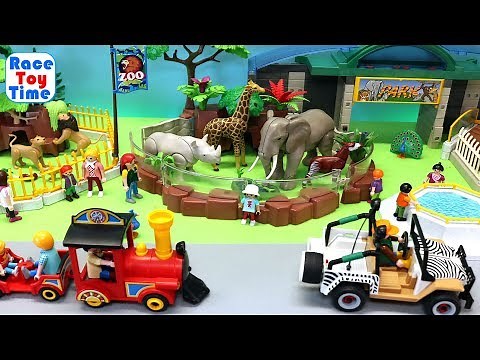 School Bus Trip to the Playmobil Zoo - Fun Animals Toys For Kids