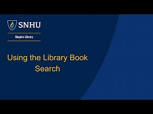 Using the Library Book Search
