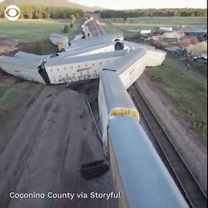 Drone footage shows the aftermath of a major train derailment in Central Arizona. 23 train cars were heavily damaged, but no one was injured. | 48 Hours