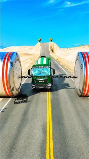 ⛓️🧱 Chain Lock Crusher 💥 | Giant Bollards vs Every Vehicle | BeamNG.drive #beamngdrive