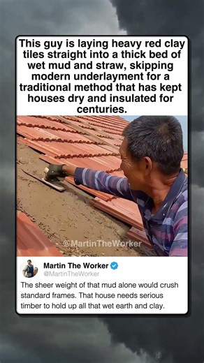 ROOFING WITH MUD AND PURE SKILL