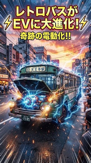 65万キロ走った中古バス、エンジンを取っ払ってEVに！関西初導入