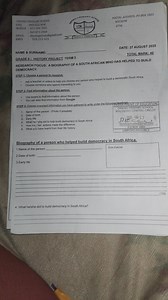 GRADE 6: HISTORY PROJECT TERM 3RESEARCH FOCUS: A BIOGRAPHY OF... | Filo