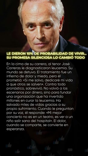 La promesa que cumplió José Carreras al borde de la muerte
