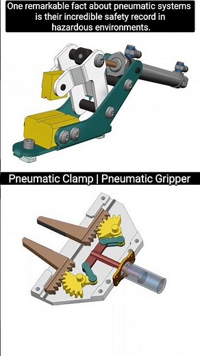 Explore Pneumatic clamp & Gripper | 3D mechanisms # mechanism #engineering #mechanical #solidworks