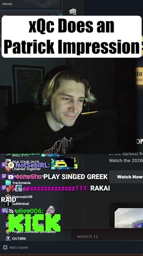xQc Does the Patrick Impression #kick #xqc #xqcclips