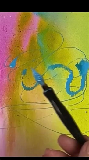 Acrylic Inks for Writing Lines and Adding Texture To Your Painting #art #painting #acrylicpaint