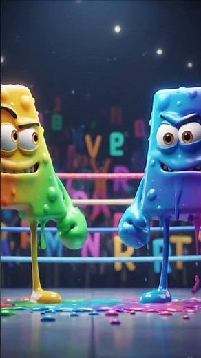 Letter A vs Letter B – The Slimy Alphabet Boxing Battle | Epic 3D Animation