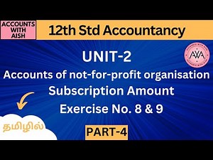 12th Accountancy Chapter 2 Ex. Sum No. 8 & 9 Receipts and Payments Account in Tamil PART-4