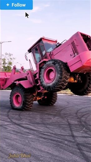 Heavy Equipment Tricks on Road 😳 | Shorts #wheelloader #stunt #shortvideo #amazing