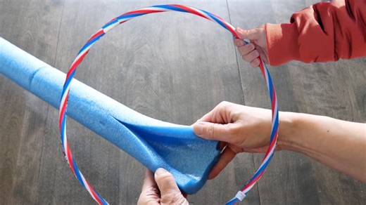 Stick a hula hoop into a pool noodle for this brilliant front porch idea!