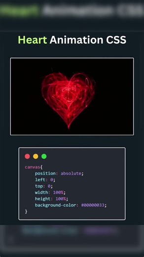 Animated Heart Design – Pure CSS #coding #css #animation #viral #shorts