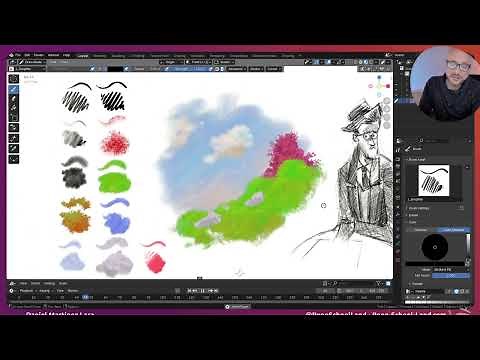 035 Brush Pack For Grease Pencil in Blender 4.4
