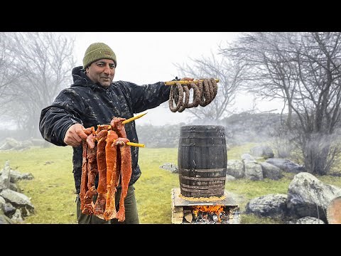 I cooked Delicious Sausages and Meat in a Barrel! You won't buy such a Dish Anywhere