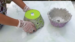 Simple Cement Craft Ideas: Make Beautiful Flower Pots Using Plastic Baskets