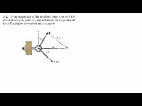 Statics 2-3: Finding forces given resultant force