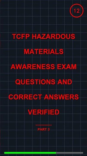 TCFP HAZARDOUS MATERIALS AWARENESS EXAM QUESTIONS