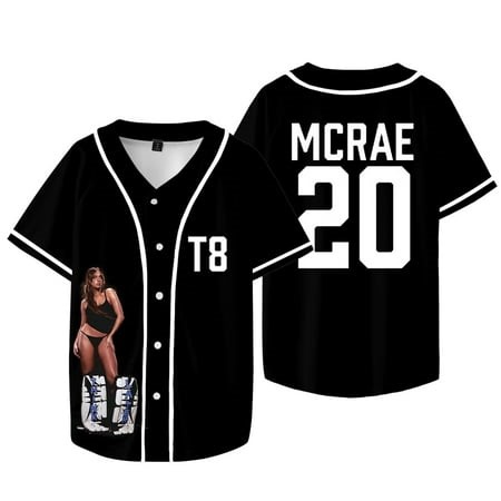 Tate McRae T8 Merch Jersey Think Later Tour T-shirts Women Men Fashion Casual Short Sleeve Baseball Jacket - Walmart.ca