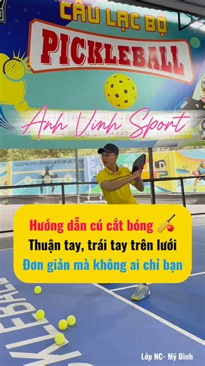 Kỹ thuật cắt bóng trái tay, thuật tay trên lưới #anhvinhsport #suckhoe #sports #pickleball #newbie