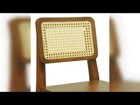 Review: Banqueta Gabi com 68cm Altura Madeira Maciça Encosto Telinha Assento Madeira Amendoa