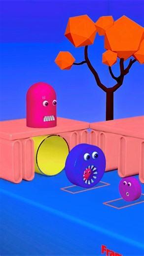 Cute Little Circle Monsters 💖💖💖 #3danimation
