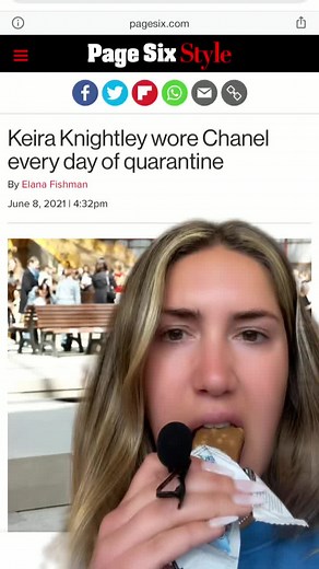 I wore sweatpants but yeah go off queen #pagesix #keiraknightley #celebritygossip #chanel