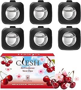 Car Air Fresheners, 6 Pack, Cherry, Car Fresheners Vent Clips, Long Lasting Air Freshener, Car Refresher for Men Women