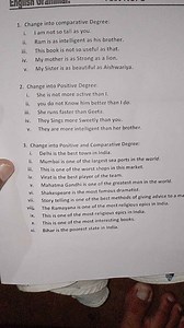 Questions on Degrees of ComparisonChange into Comparative Deg... | Filo