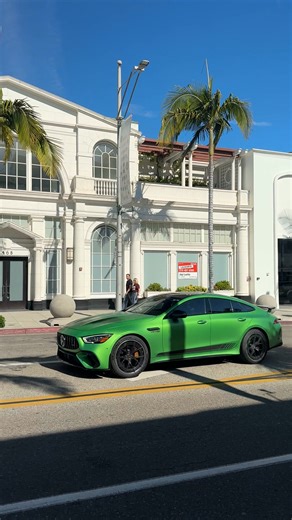 A stunning Hell Magno Green Mercedes-AMG GT 63 was seen turning heads on Rodeo Drive. This 630-hp super sedan blends track-ready performance with everyday luxury, capable of hitting 0–60 mph in just 2.9 seconds thanks to its handcrafted 4.0L twin-turbo V8.#MercedesAMG #GT63 #RodeoDrive #BeverlyHills #fblifestyle | CarSpex