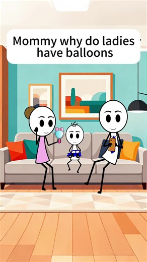 Mommy why do ladies have balloons 🤣#tiktok #animation #funny