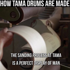 TAMA’S shells are still handmade. See how 👉 🥁 - Click the link for the full 30 min documentary on Tama Drums. https://www.youtube.com/watch?v=E1cbkDBg0os - Every person involved takes pride in their work. Each department from shell building, sanding, painting and finishing, right up to installing the hardware, has developed their skills/craft into perfection. | Drumeo