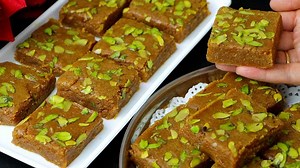 1.8M views · 28K reactions | एकबार जब बना लेंगे ये दानेदार-सोफ्ट मोहनथाल तो इसे बनाने की डिमांड आयेगी बार-बार | Soft Mohanthal  Ingredients:- Gram Flour-3 cup Milk-5 tbsp+3/4 cup Ghee-5 tbsp+3/4 cup Sugar-2 cup Water-1-1/2 cup Saffron Milk Cardamom Powder | Nirmla Nehra | Facebook