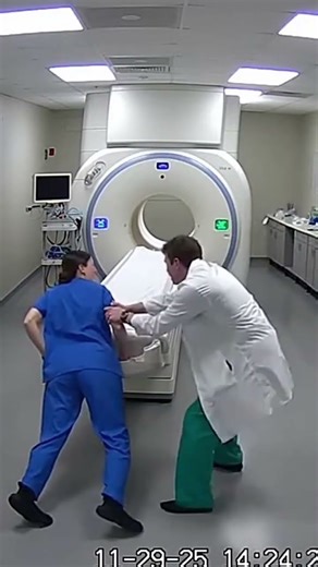 “Nurse Gets Stuck in MRI Machine as Magnet Engages — CCTV Footage”#HospitalDrama #CCTVFootage