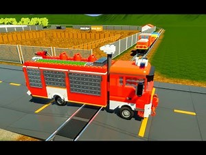 Lego Cars & Semi Truck vs Lego Train - Brick Rigs - Realistic Crashes