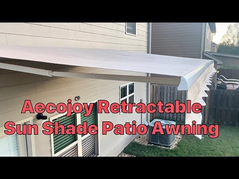 Aecojoy 13’X8’ Retractable Sun Shade Patio Awning. DIY Install & Review.