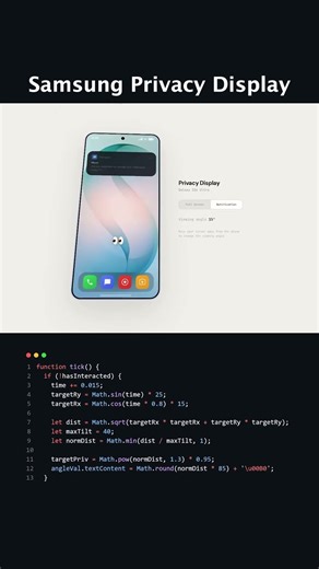 Samsung's Privacy Display Animation Using JavaScript!