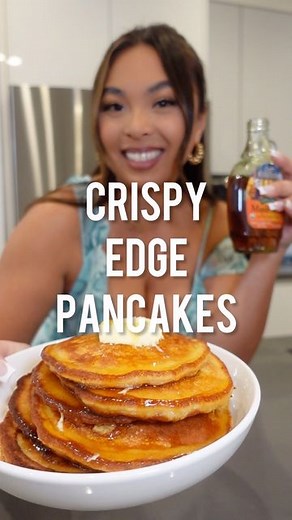 LINDA VO on Instagram: "These Perfect Crispy Edge Pancakes are to die for!! The secret? Ghee (clarified butter): it has a higher smoke point than regular butter so you are guaranteed a nice crispy edge without burning. So buttery & delicious 😋 I’m still thinking about these! Ingredients: 1 Large Egg 1 Egg Yolk 2 TBSP White Sugar 2 TBSP Baking Powder 1 Cup Flour Zest of 1/2 Lemon 1 1/4 Cup Milk (2%) 2 TSP Bourbon Vanilla Extract 2 TBSP Ghee 1/2 Cup Ghee for cooking Salted Butter to finish Maple 