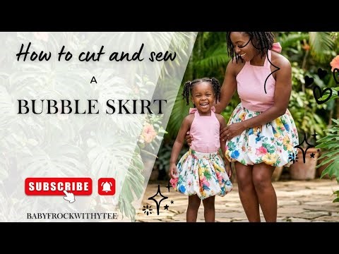 How to make a Trendy Bubble Skirt for a 3-year-old | DIY Beginners Tutorial /cutting and stitching
