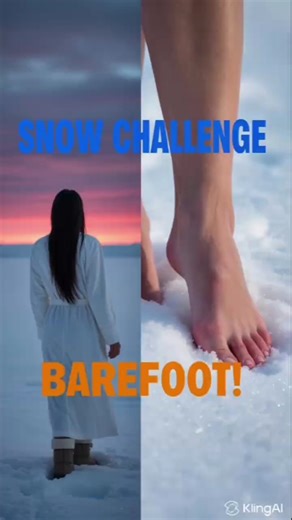 SNOW CHALLENGE: Barefoot at Sunset! ❄️👣