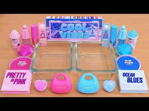 Pink vs Blue - Mixing Makeup Eyeshadow Into Slime ASMR
