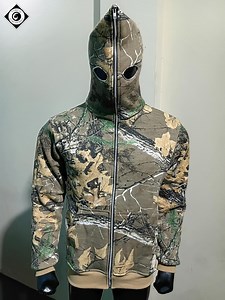 Camo Full Zip Hoodie With Mask | Hunting Tactical Balaclava | Outdoor Military Style Hoodie - Etsy