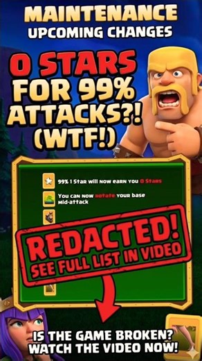 0 Stars for 99% Damage?! 😡 CRAZY New CoC Update! #shorts