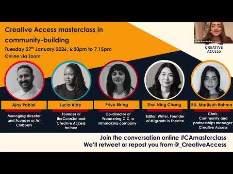 Creative Access masterclass in community-building